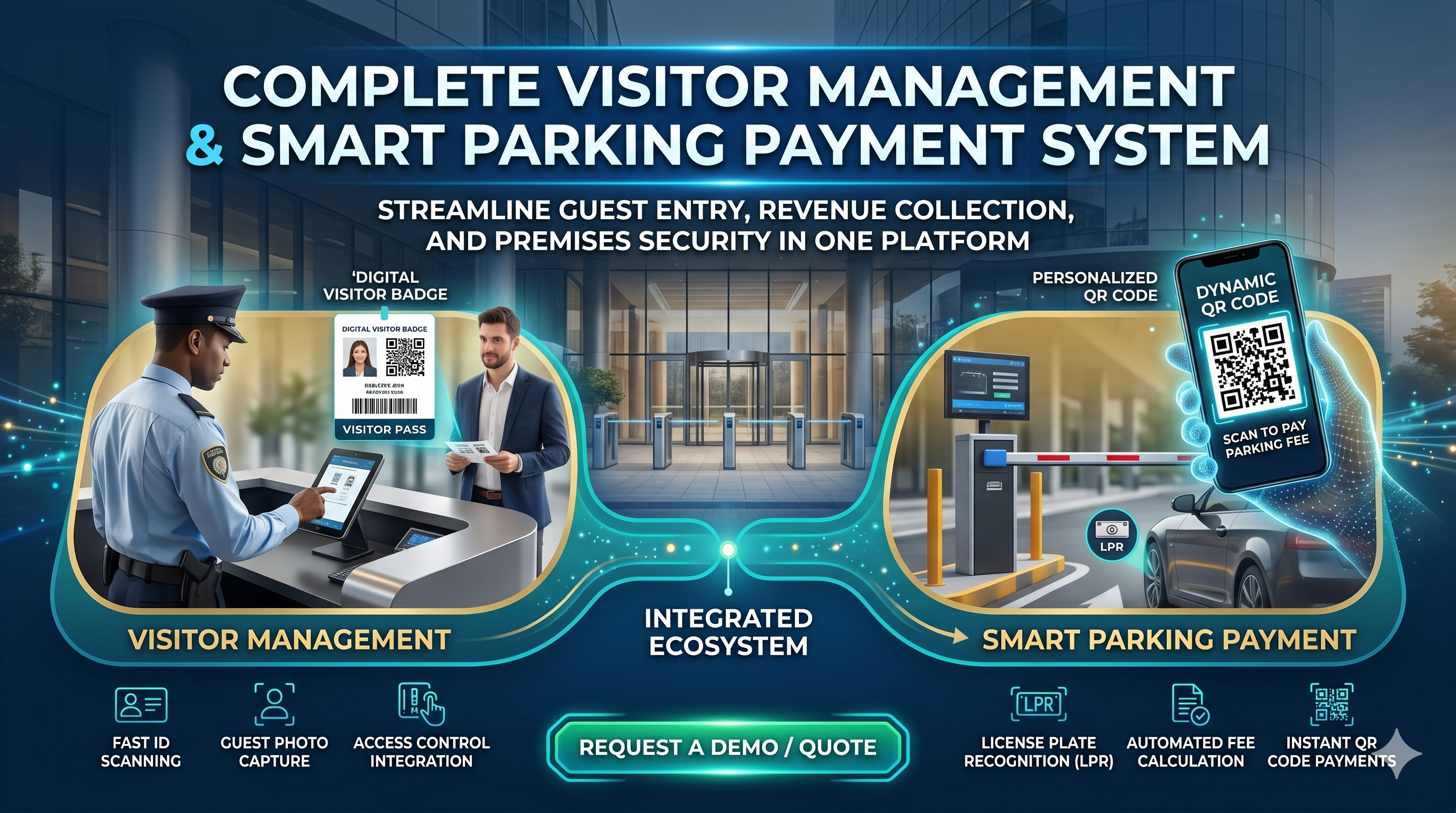 ระบบจัดการผู้มาติดต่อและบริหารที่จอดรถอัจฉริยะครบวงจร