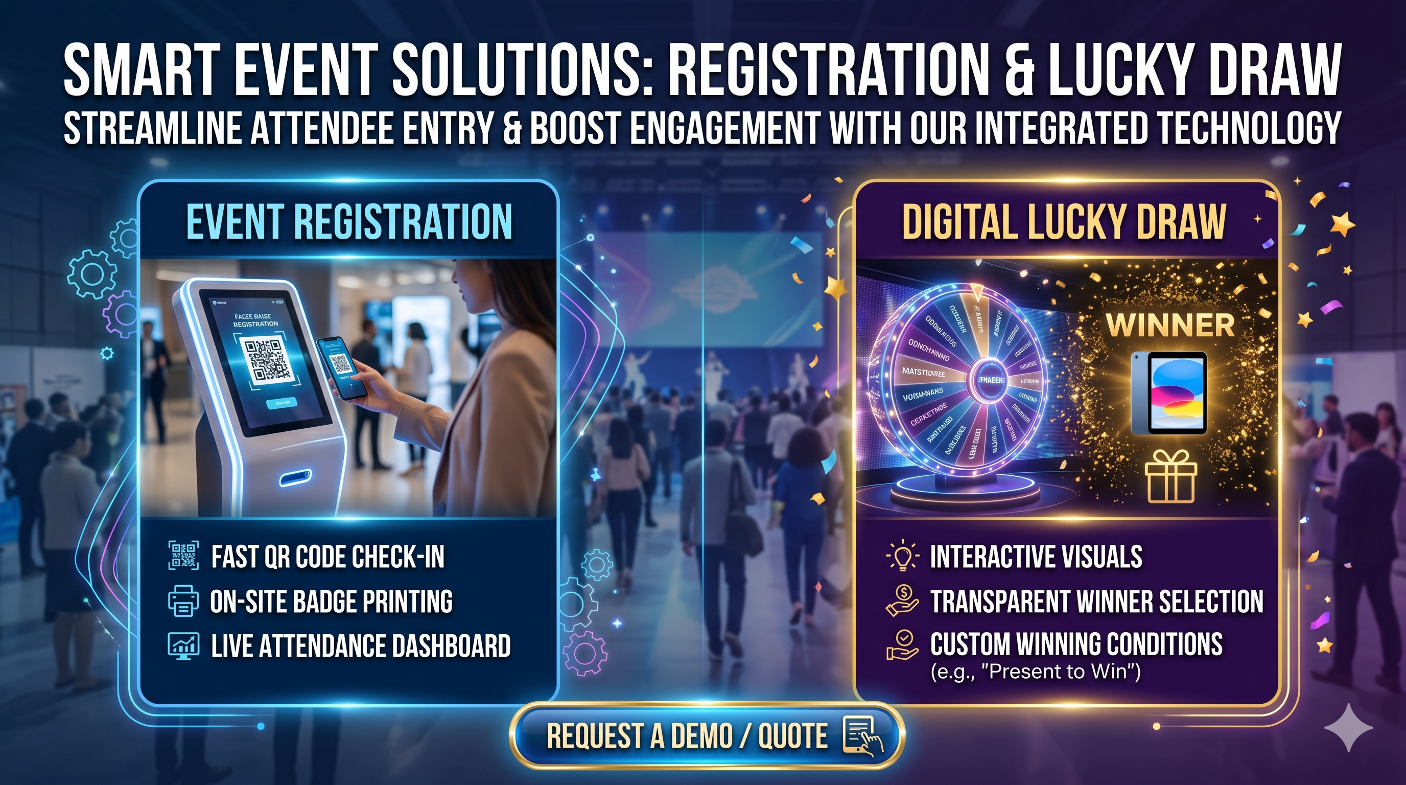 ระบบลงทะเบียนอัจฉริยะและสุ่มรางวัลลุ้นโชคครบวงจร